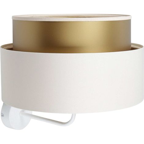Applique murale satin crème intérieur doré effet lumineux - Crème satin et intérieur doré (1/5)