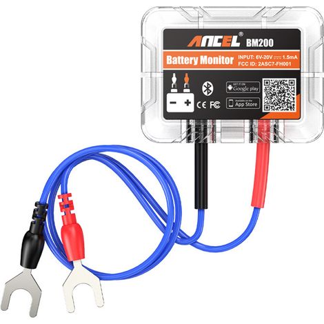 Moniteur de batterie automobile 12V ANCEL BM200 Bluetooth, analyseur état batterie auto, test démarrage charge tension, enregistrement trajet localisation véhicule outil diagnostic batterie plomb (1/5)