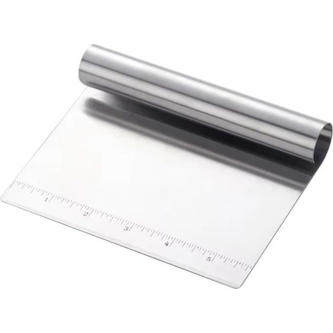 Coupe-pâte en acier inoxydable, grattoir à pizza, outils de pâtisserie, accessoires de cuisine, spatule à pâte, grattoir de cuisine pour gâteau, pizza (argenté) (1/5)
