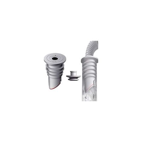 Raccord de tuyau de machine à laver, 35-40 mm, gris, avec bouchon d'étanchéité en silicone, pour tuyau de machine à laver dans la cuisine, gris (1/5)