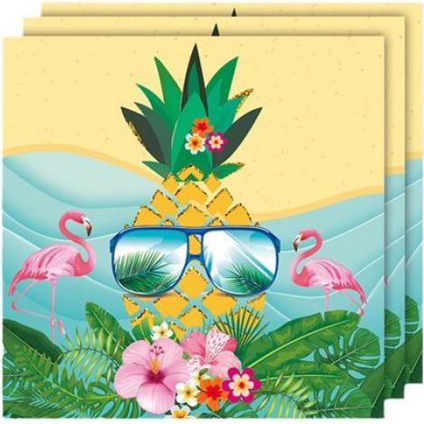 Assiettes - Guirlande - Couverts - Serviettes - Décoration Anniversaire Été - Lot Complet Pineapple Thème - 1 Set (1/4)