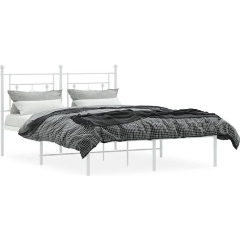Estructura cama sin colchón con cabecero metal blanco 140x190cm vidaXL (1/4)
