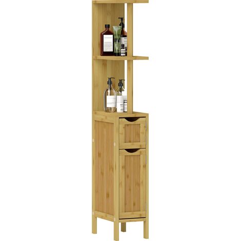 Colonne de salle de bain style cosy chic bambou H. 120 cm