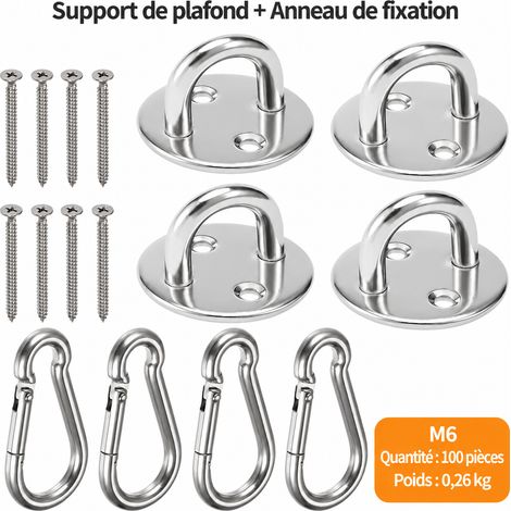 Pontet de fixation rond M6 en acier inoxydable 304 lot de 16 pièces m6 16 pièces acier 4,5 × 1,5 × 2 cm 150 g – Livraison gratuite