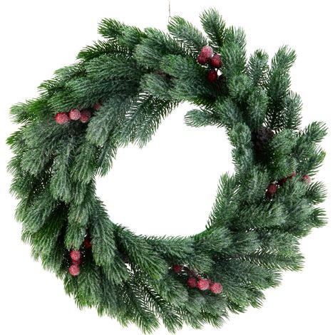 Weihnachtskranz mit Vogelbeeren und Schneeeffekt, 42 cm (1/2)