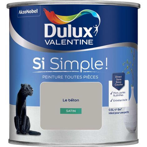 Peinture toutes pièces Dulux Valentine Si Simple Satin Le Béton 0,5 L