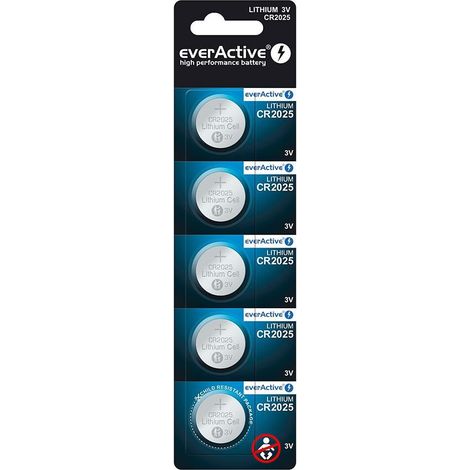 CR2025 3V batterie alcaline blister pack 5 pcs (1/2)