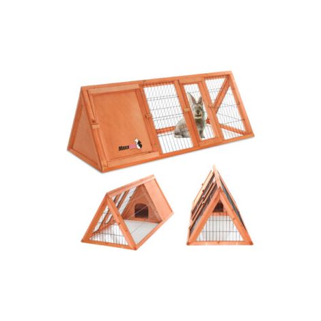 MaxxPet Conejera con caño – Conejera – Casa para conejos – Jaula para roedores – 118 x 52 x 45 cm (1/5)