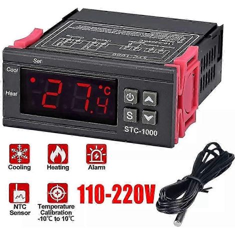 Contrôleur de température numérique STC-1000 avec capteur AC110V-220V 12V (1/4)