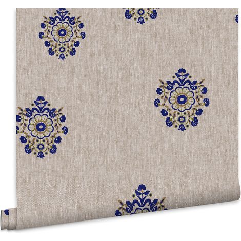 Joules Vliestapete Motif Blau 10mx52cm