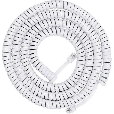 Cordon téléphonique blanc de 3 m pour combiné, idéal pour les besoins de communication au bureau et à domicile, connexion flexible RJ9/RJ11 4P4C (1/5)