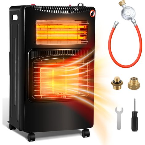 Randaco Chauffage gaz et électrique 2-en-1 4200/1200 W, céramique et quartz, ODS, 4 roulettes, 2 adaptateurs UE (1/5)