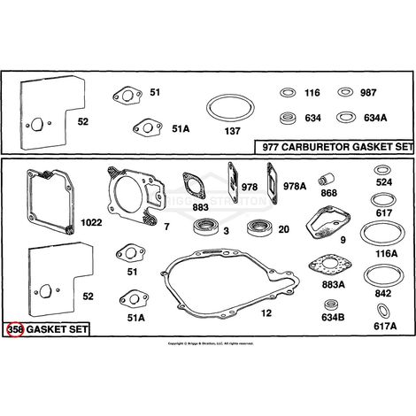 Juego de juntas para motores BRIGGS & STRATTON 492872 035885