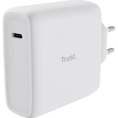 Cargatore da Parete Trust Maxo 100W USB-C con Supporto PD e PPS, Inclusi Cavo USB-C a USB-C 2m, Colore Bianco (1/4)