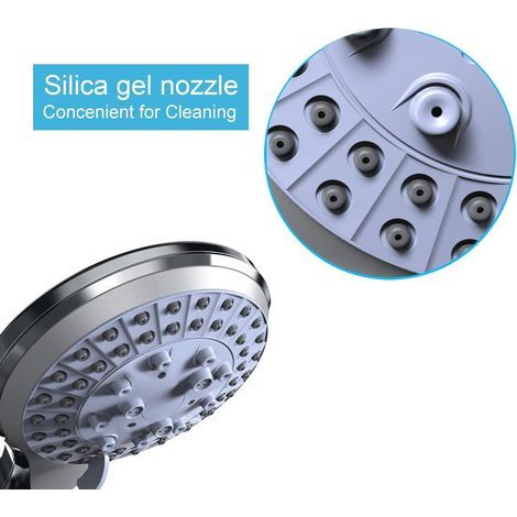 Flexible hand shower head with 5 modes, high pressure, water saving, chrome. (1/5)