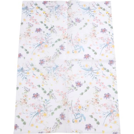 Papier De Cadeau Floral - 30 Feuilles 50 x 35 cm - Papier Kraft Blanc Écologique - Motifs Fleurs Violet Rose Vert Pâle - Pour Emballage Cadeau Anniversaire Mariage Fête (1/5)