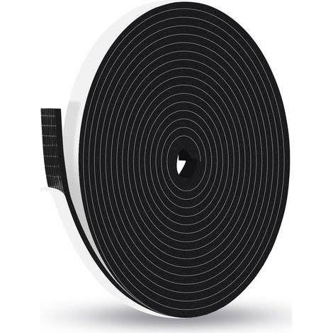 Rotolo di guarnizione in schiuma autoadesiva 9 mm x 3 mm per l'isolamento termico di porte, finestre e mobili. (1/5)