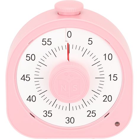 Visueller 60-Minuten-Timer für Kinder und Erwachsene mit zwei Schlummerfunktionen und einem Fokusmodus. Ideal für Schule, Zuhause und Hausaufgaben (rosa). (1/5)
