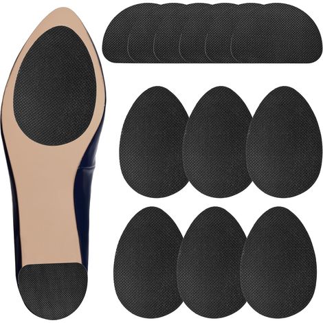 Lot de 16 protections de semelles autocollantes en caoutchouc à coller - Poignées de chaussures sur le dessous des chaussures - Antidérapantes - Pour hommes et femmes - Pour talons hauts (1/5)