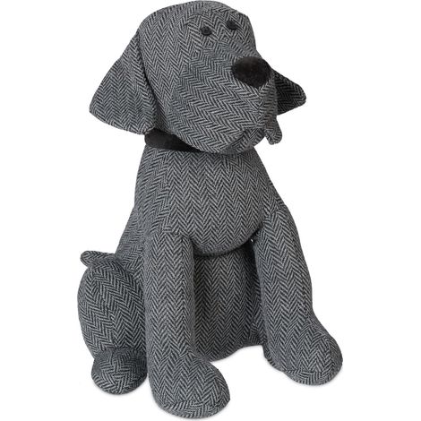 Topes de puerta perro decorativo salón 28 x 17 x 19 cm diseño bonito de poliéster gris 130004741 (1/4)