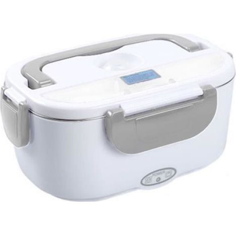 Lunch Box Chauffante Électrique - - Double Usage - 12V/220V - Plastique et Acier Inoxydable - Gris (1/4)