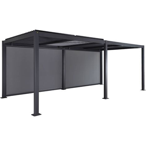 sweeek - Pergola mit Lamellendach Palace 3x6m + 2 Markisen 3m