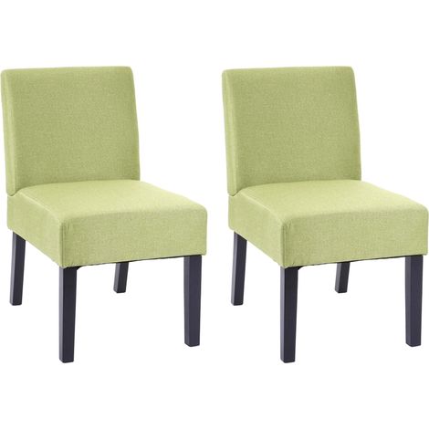 Set 2x sedie HHG-172 sala da pranzo legno tessuto verde
