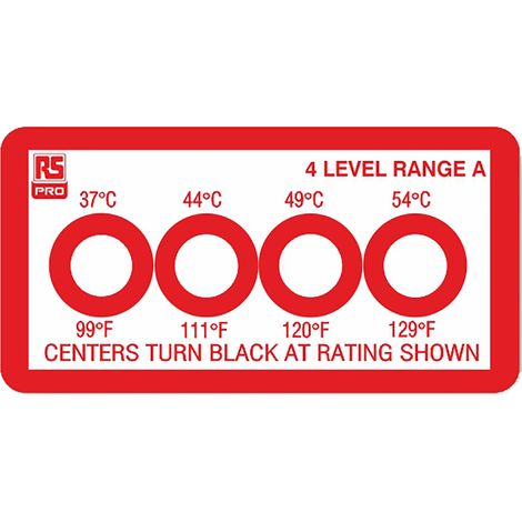 Étiquette thermosensible RS PRO 37°C à 54°C 4 niveaux