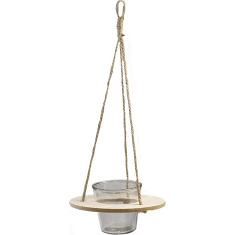 Porta pianta a Sospensione con 1 vasi in Vetro per Piante Fiori portapianta fioriera sospesa Arredamento Rustico Shabby Chic