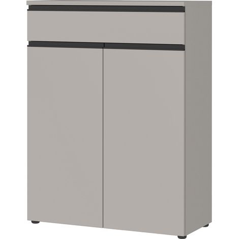 Meuble à chaussures 2 portes 1 tiroir 90x41x120 cm gris - WES