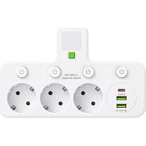BelleRise - Prise intelligente USB-C avec interrupteur standard européen (1/2)