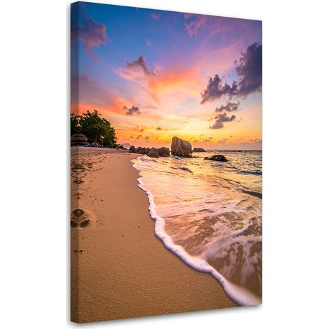 Bild auf Leinwand Strand Meer Landschaft Sonnenuntergang 40x60 (1/5)