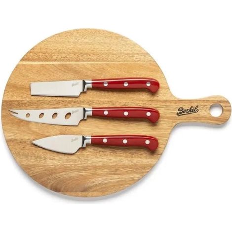 Berkel SETFORMAGGI Berkel Set Formaggi con Tagliere in Legno Pregiato e 3 Coltelli in Acciaio Inox X50 Cr Mo V15 colore Legno