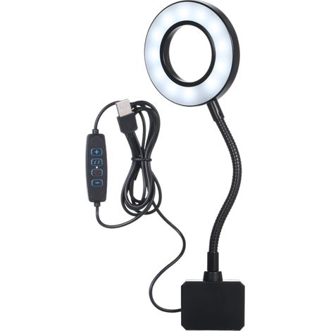 Lámpara LED para acuario de 5 V CC y 7 W, 18 LED, con clip de montaje, alimentación USB, 3 colores de iluminación, 10 niveles de brillo ajustables, flexible, plegable y portátil. (1/5)