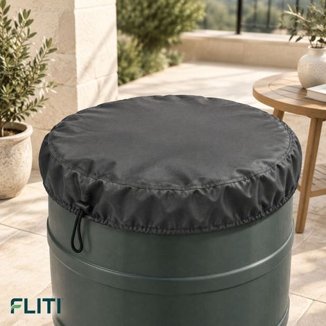 Lot de 2 housses pour tonneau de pluie – Protection contre les feuilles et insectes – Polyester résistant 95 cm de diamètre – Cordon de serrage (1/5)