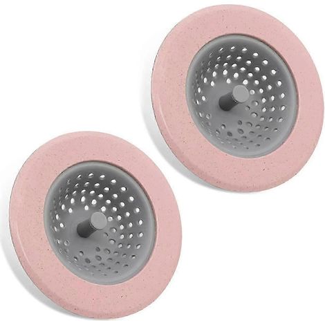 Set aus 2 Küchenspülen-Sieben, Silikon-Spülen-Sieb, Deckel und Abtropfkorb für die Küchenspüle (rosa) (1/5)