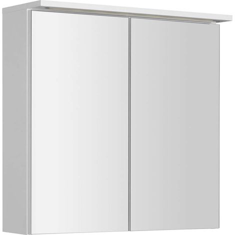 Aqualine KAWA - Spiegelschrank mit LED-Beleuchtung 70x70x22 cm, 2 Türen, weiß WGL70S (1/2)