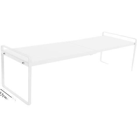 Organizador de almacenamiento, diseño expandible, estructura de doble capa, BLANCO (1/2)