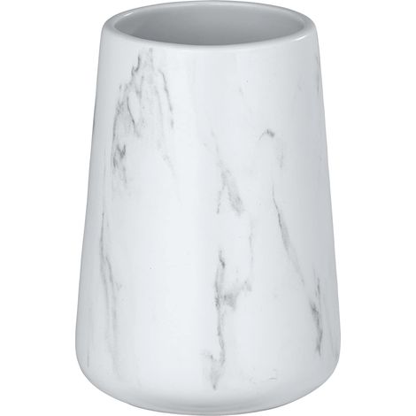 Wenko 23694100 Bicchiere da denti, Ceramica, Bianco, 8,5 x 12 x 8,5 cm (1/4)