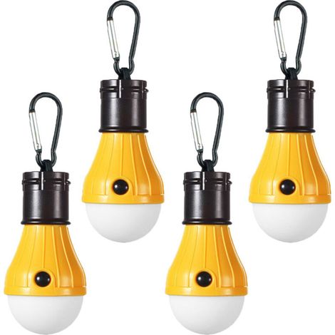 4pcs Led Lampe De Camping Lampe De Secours Extérieure Tente Lanterne De Pêche Lumière Suspendue(Jaune) (1/5)