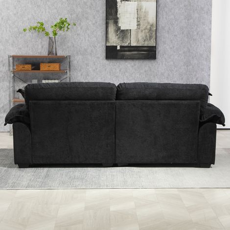Canapé chenille 213 cm,coussins double couche (mousse mémoire+ressorts),canapé 2 places pour petits salons,appartements,bureaux-Da