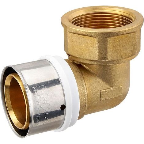 Pressfitting-Winkel 90° - 50 x 4,0 mm - 1 1/2 Zoll Innengewinde für MV-Rohr