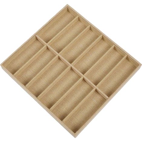 Sonnenbrillenbox, Brillenorganizer, Vitrine, Sammelbox, Sonnenbrillenaufbewahrungsbox, 12 Jutefächer (1/5)