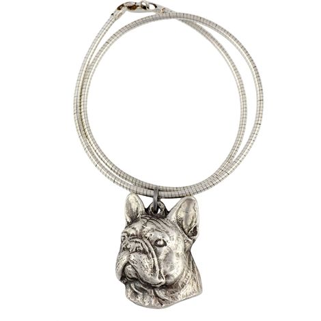 Französische Bulldogge II - Hundehalskette, einzigartiger Schmuck für Hundeliebhaber, einzigartiger Anhänger an einer Schlange von Art-Dog (1/5)