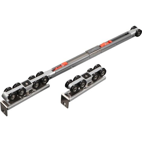 – Rail de porte coulissante 47 po – Amortissement bilatéral pour portes jusqu'à 70kg – Pour bois et métal – Système de fermeture douce