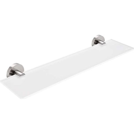 Nimco Unix - Estante, longitud 50 cm, cristal esmerilado/acero inoxidable tallado UNM 13091B-50-10 (1/2)