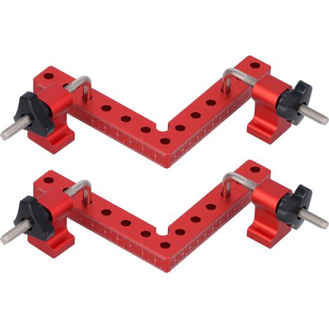 Set de 2 équerres de positionnement 90° pour assemblage bois, étau d'angle de menuiserie 140mm (1/5)