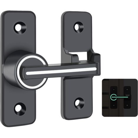 Serratura interna illuminata per porte scorrevoli, serratura a gancio per porte a battente a 180°, dispositivo antifurto con chiusura ad anello, per porte e finestre (180 gradi).