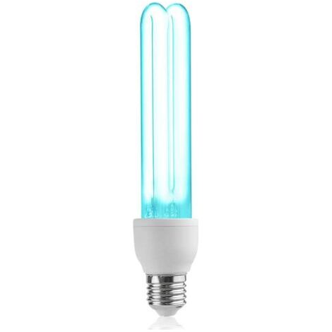 Lámpara de desinfección UV de 25W E27, tubo de cuarzo, esterilización UVC de 254nm con ozono, ángulo de iluminación de 360°
