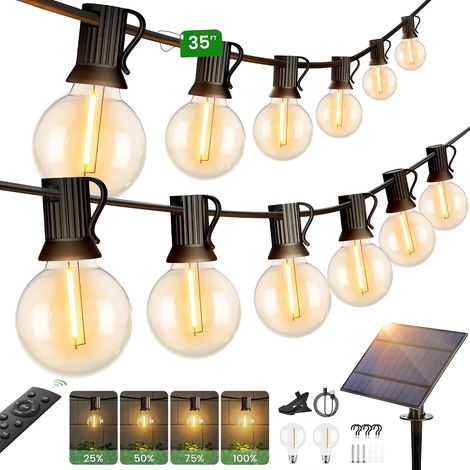 Guirlande Lumineuse Guinguette Exterieur 33.5M - G40 110FT 56+2 LED Ampoules de Guirlandes Jardin Lumiere Exterieure Connectable IP54 Imperméable Guirlande Lumières Extérieur Terrasse Pergola Balcon (1/5)